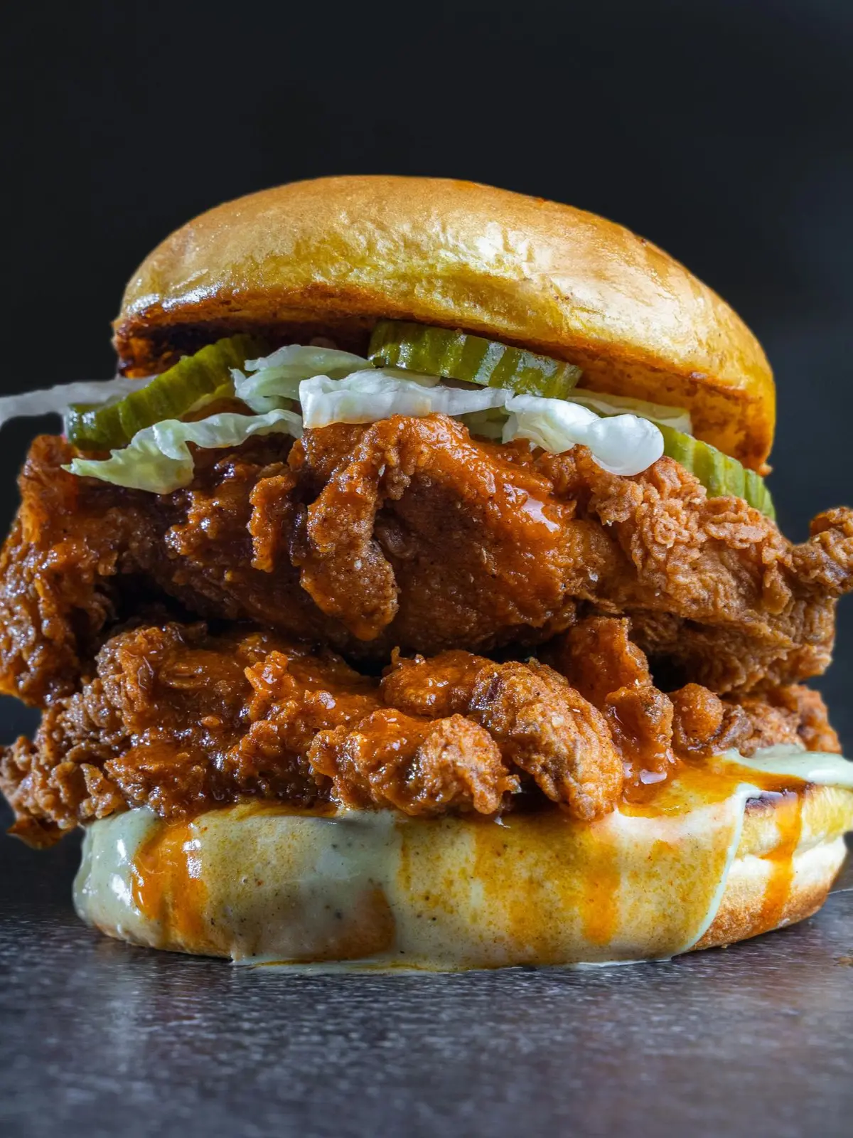 A signature hot honey chicken sandwich from D Munchies